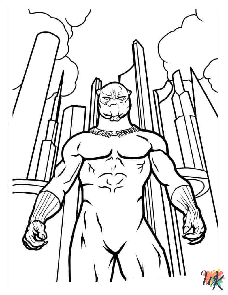 free Black Panther tree coloring pages