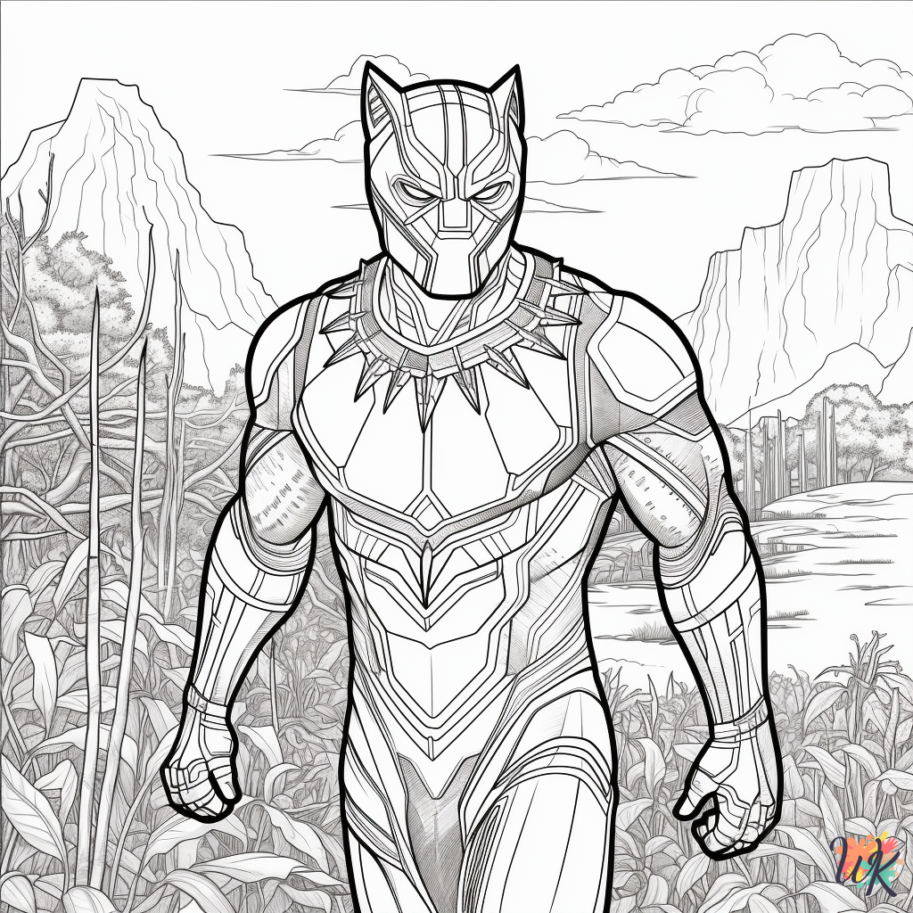 coloring pages for kids Black Panther