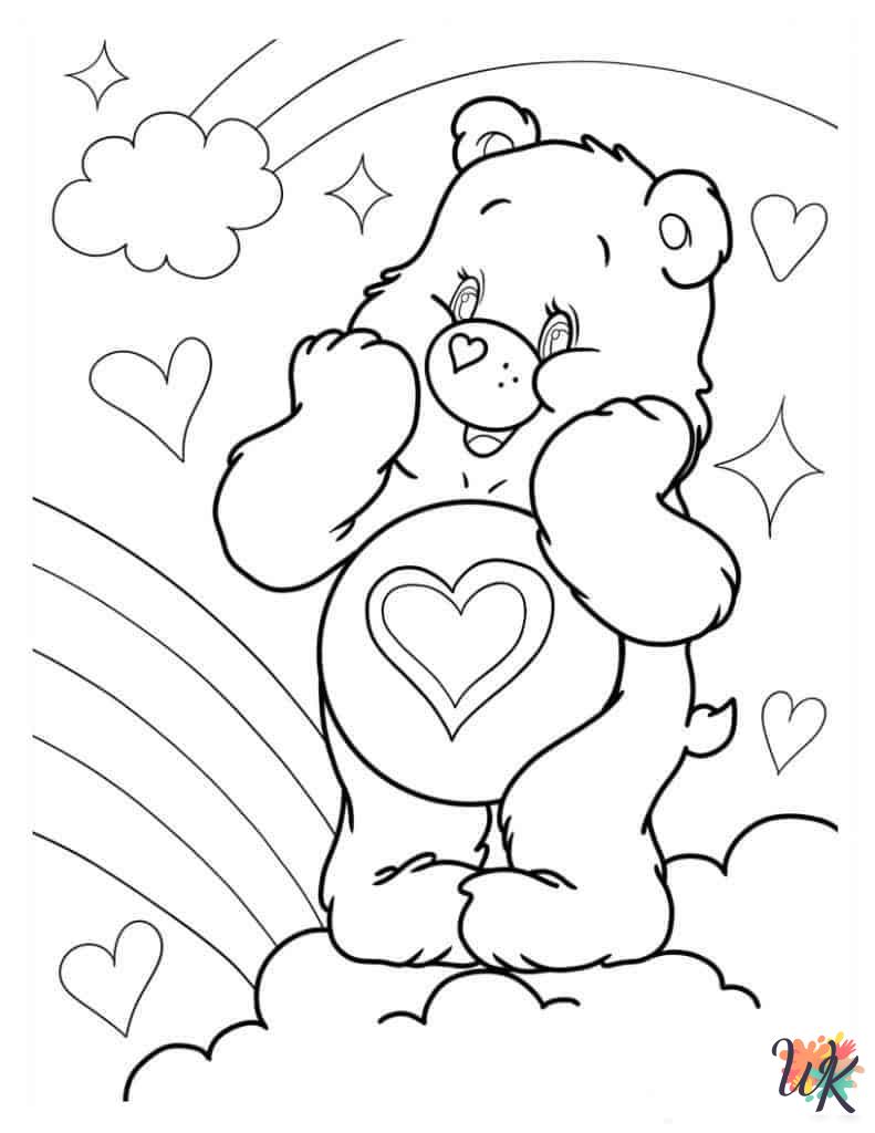 detailed Care Bear coloring pages for adults