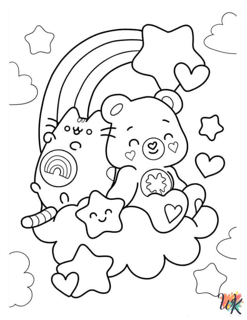 free full size printable Care Bear coloring pages for adults pdf 1