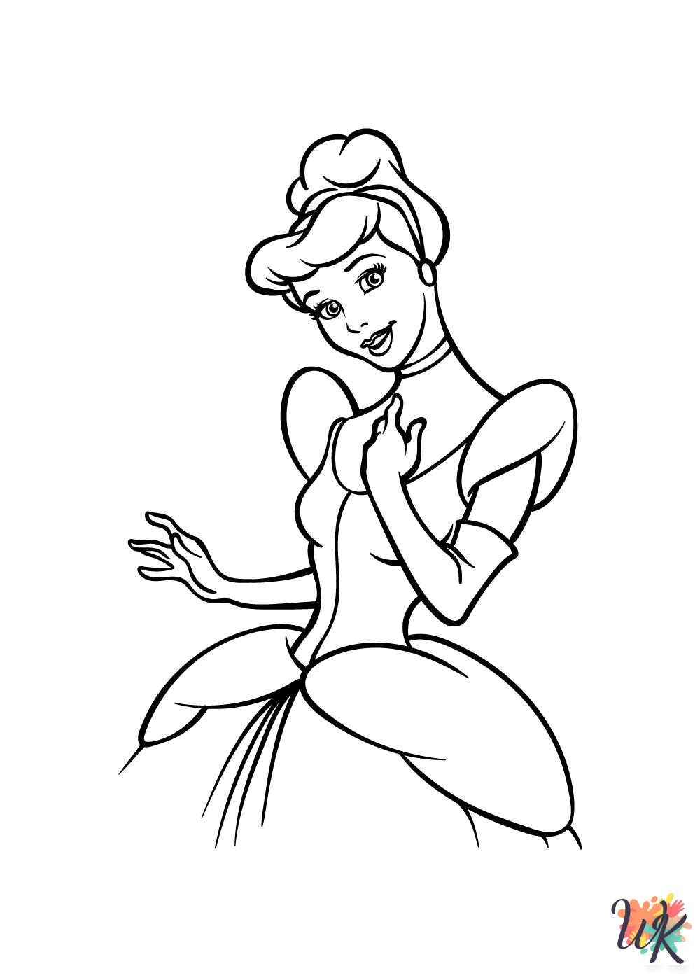 detailed Cinderella coloring pages for adults 1