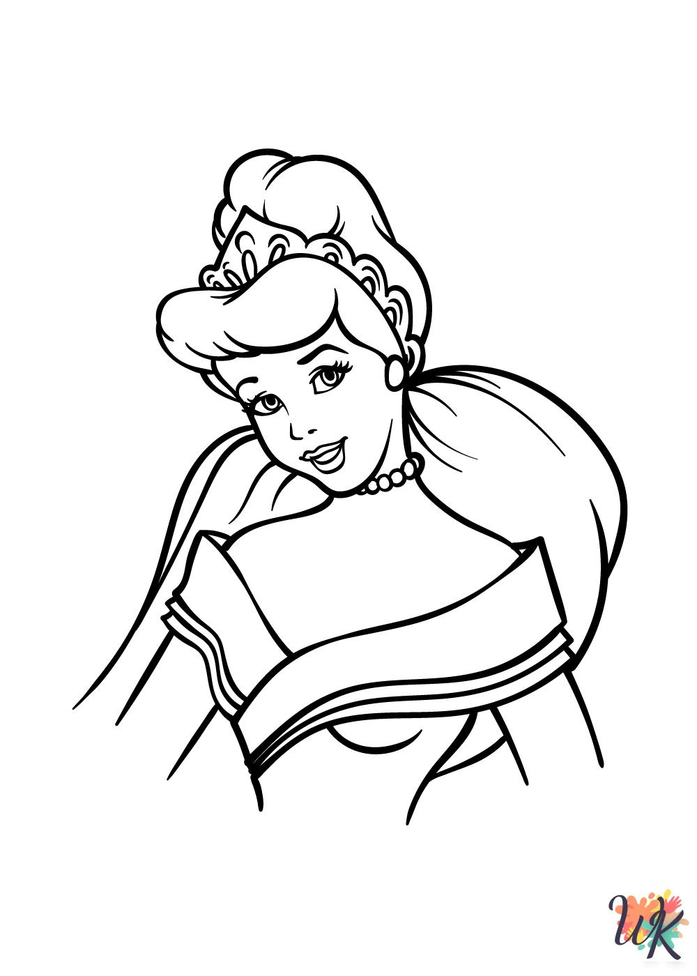easy Cinderella coloring pages