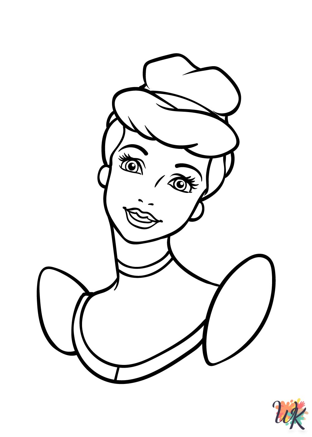 free Cinderella coloring pages for adults