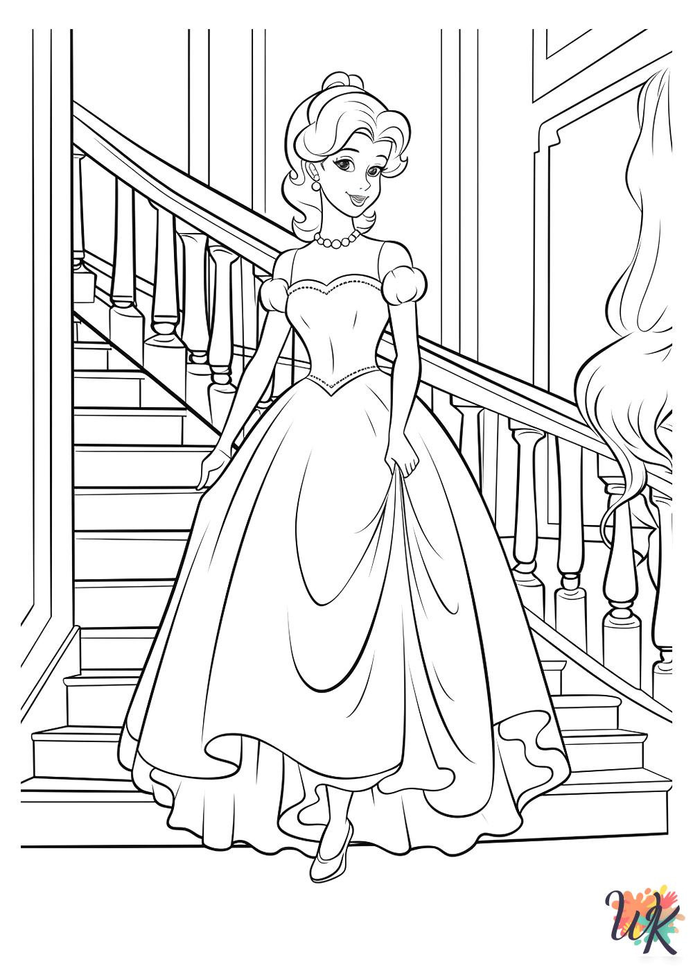 vintage Cinderella coloring pages