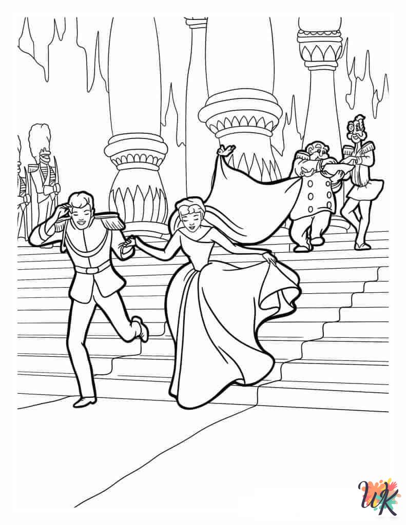 free printable Cinderella coloring pages 1