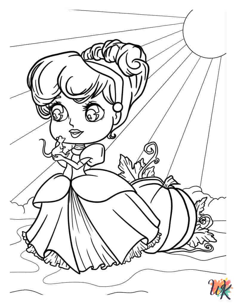 printable Cinderella coloring pages for adults