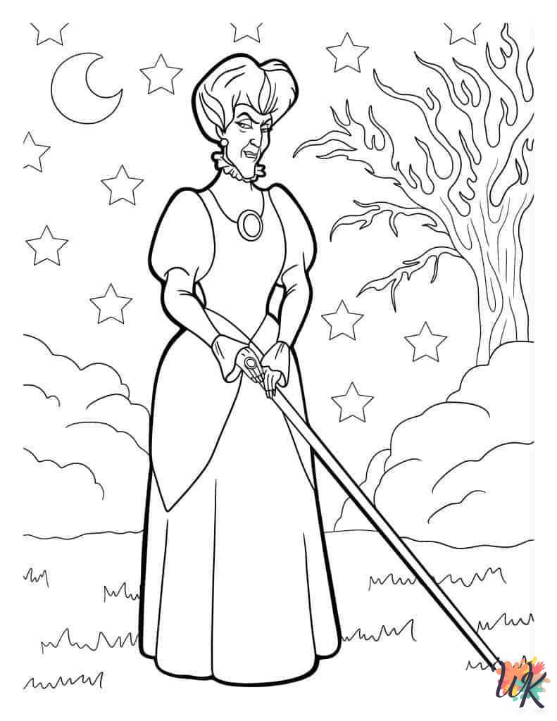 free Cinderella tree coloring pages