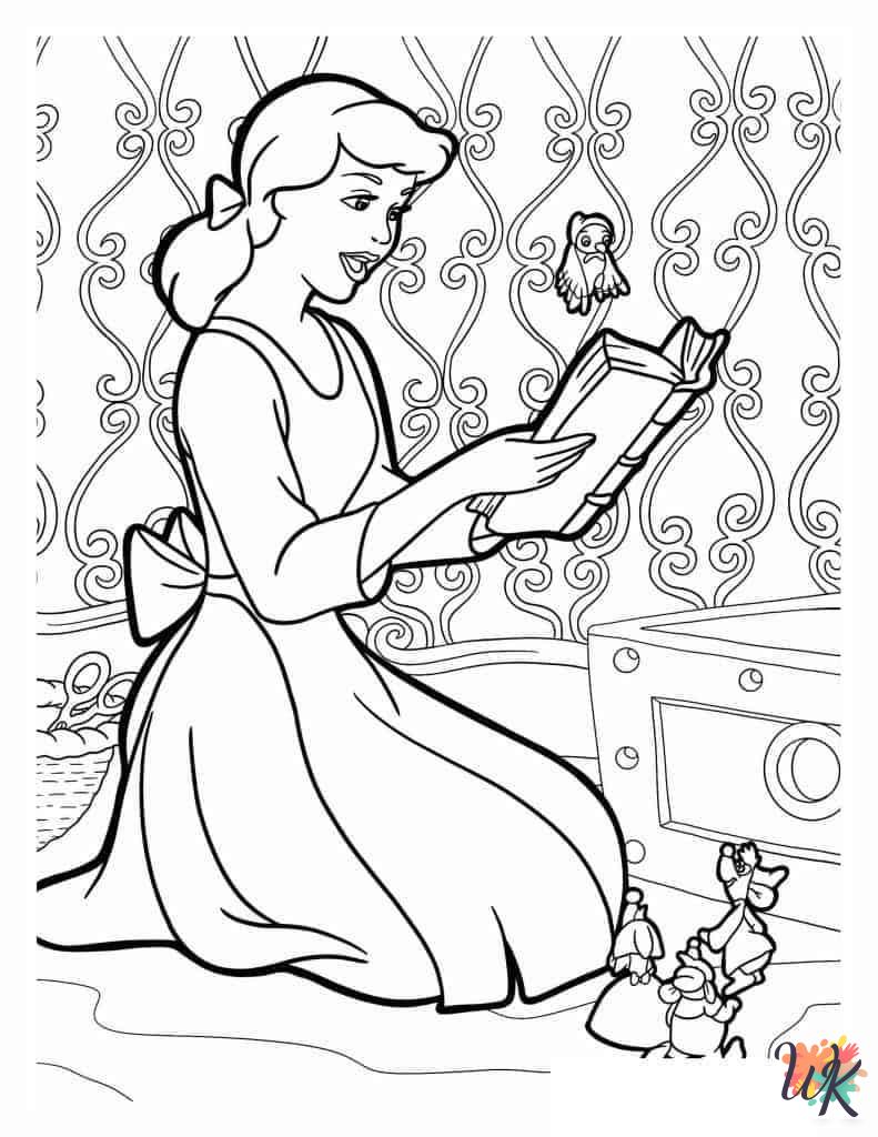 detailed Cinderella coloring pages for adults