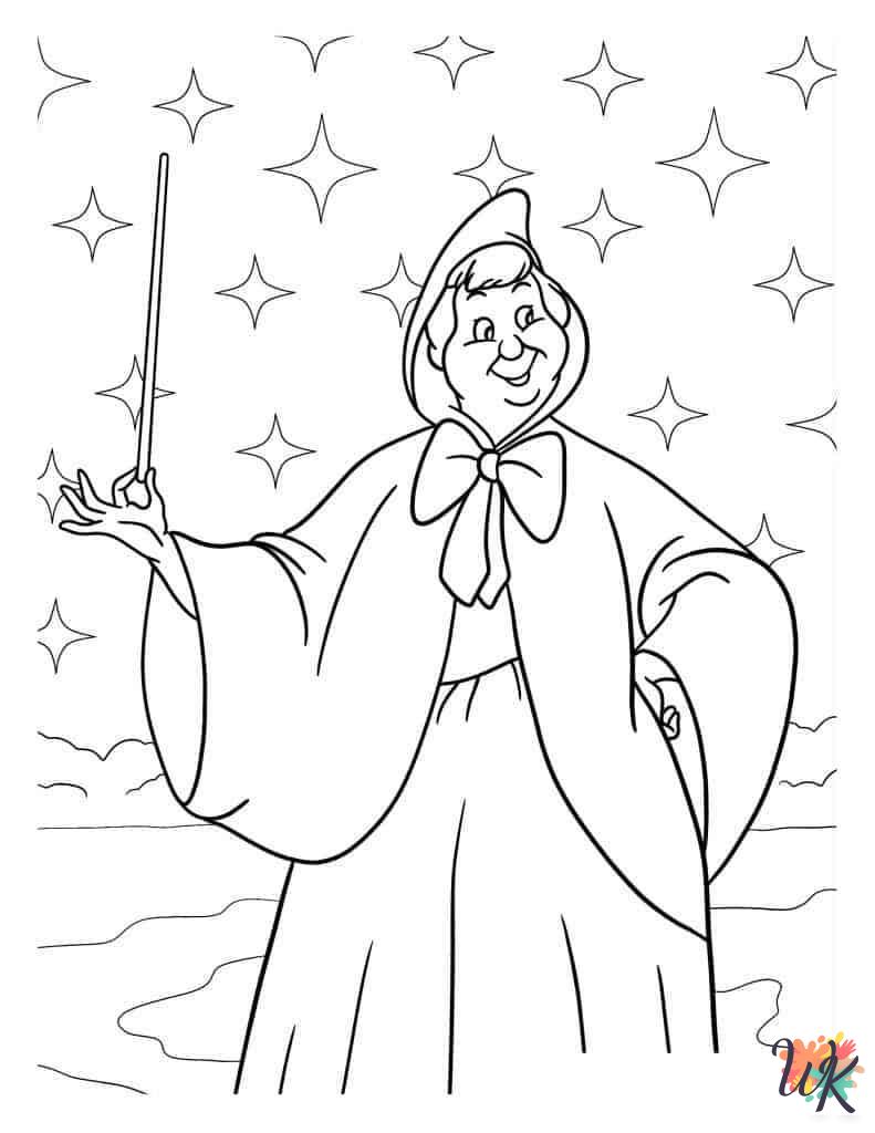Cinderella coloring pages for adults pdf