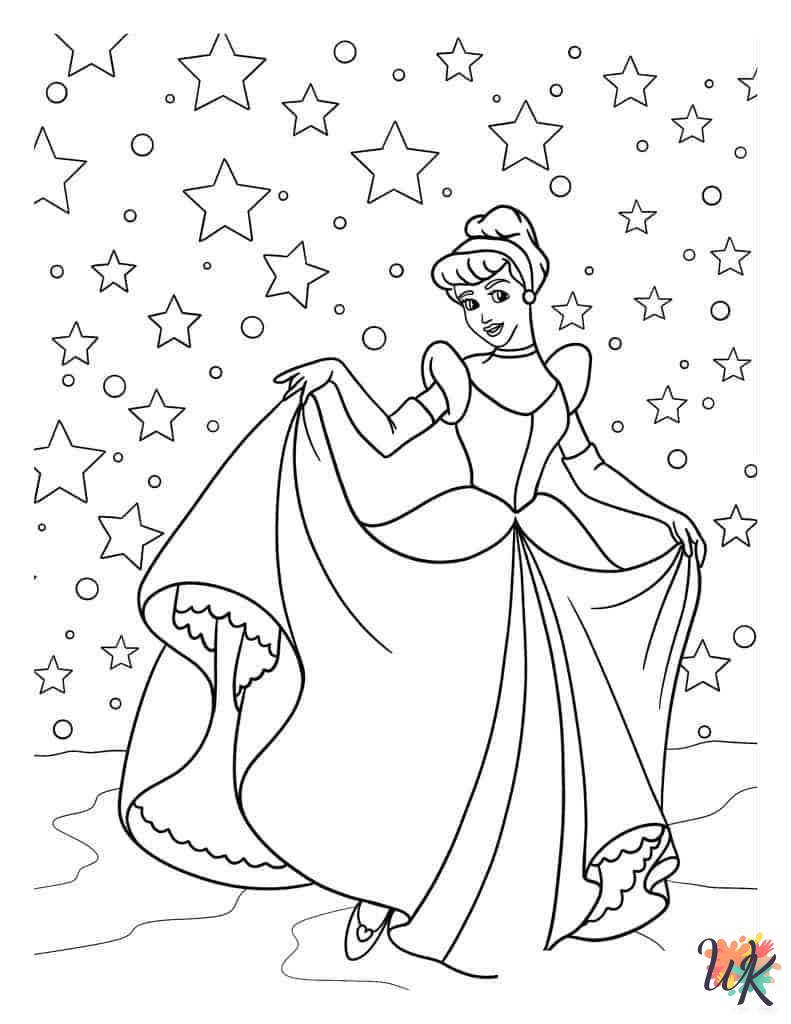 free Cinderella coloring pages for adults