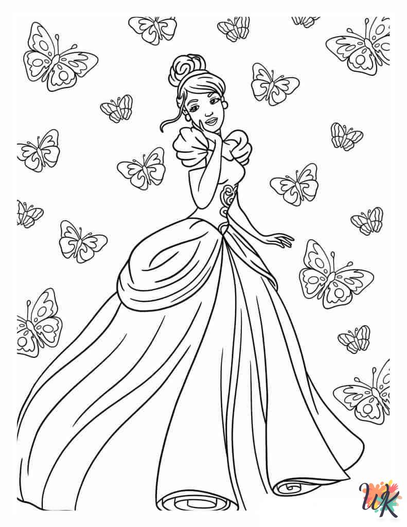 Cinderella cards coloring pages