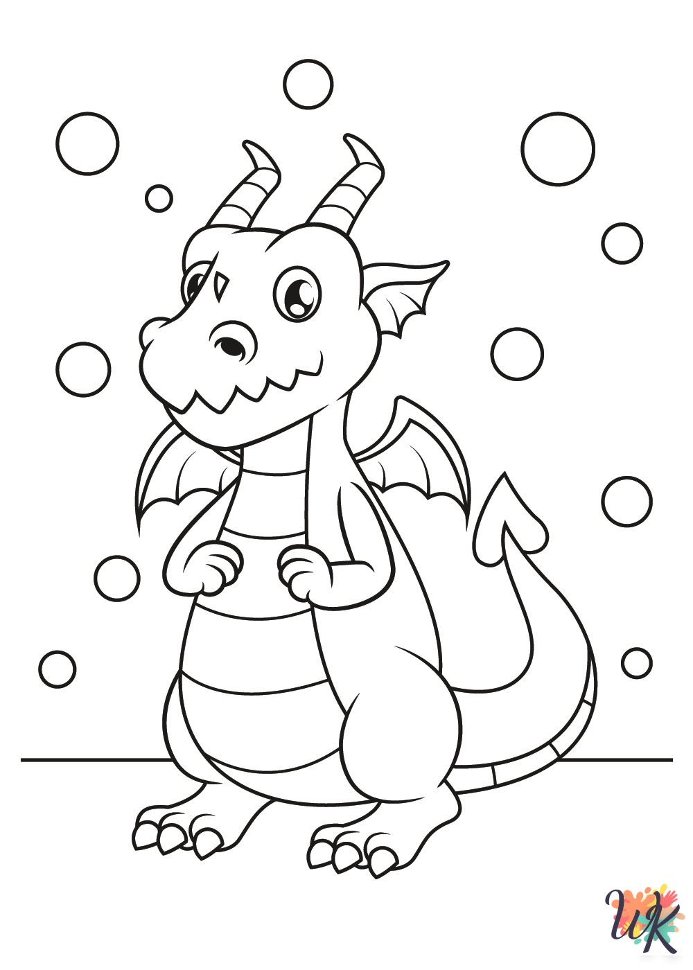 free printable Dragon coloring pages 1