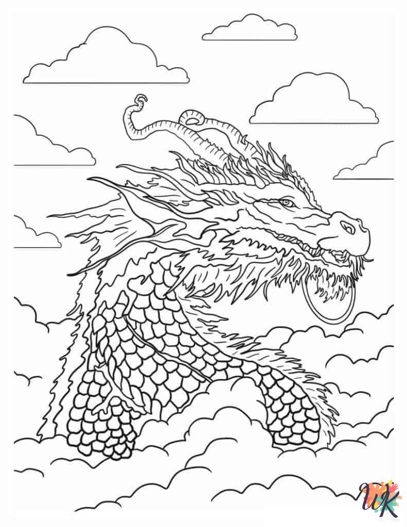 vintage Dragon coloring pages