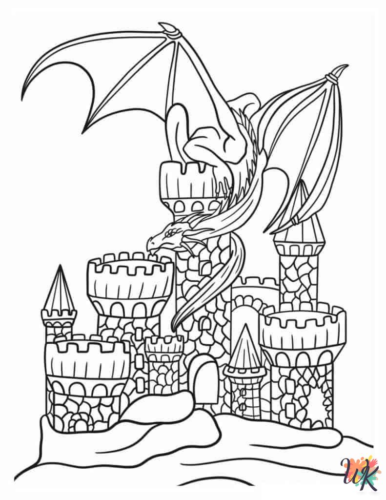 Dragon themed coloring pages
