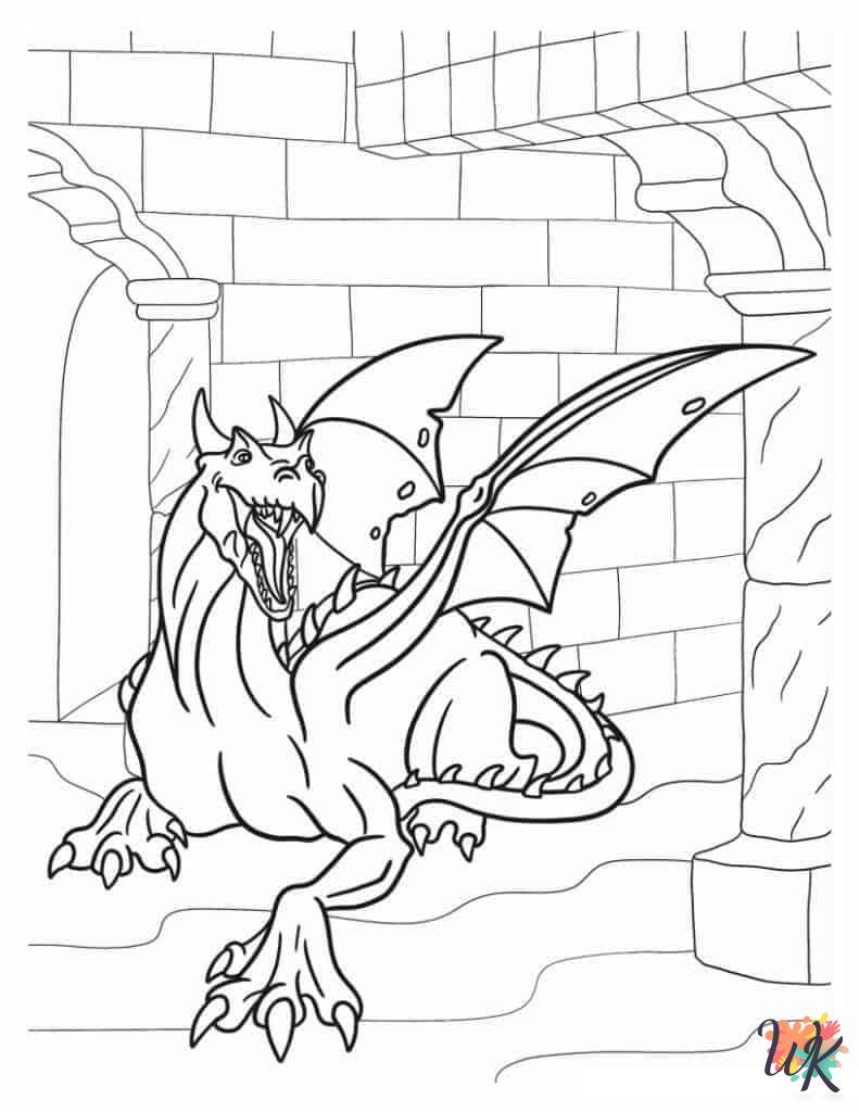 Dragon coloring book pages