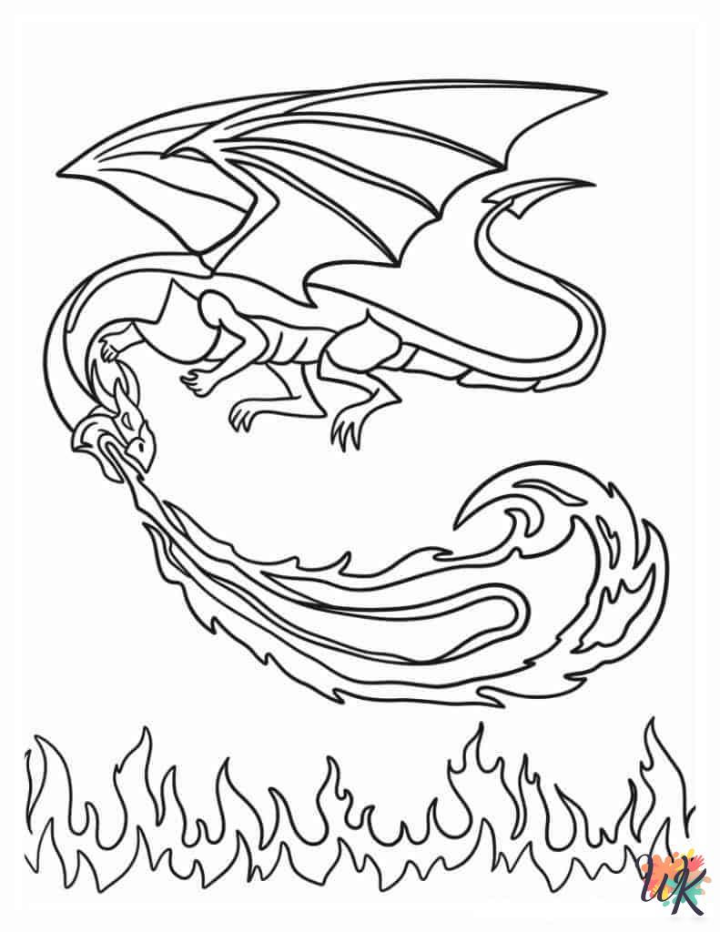 easy cute Dragon coloring pages