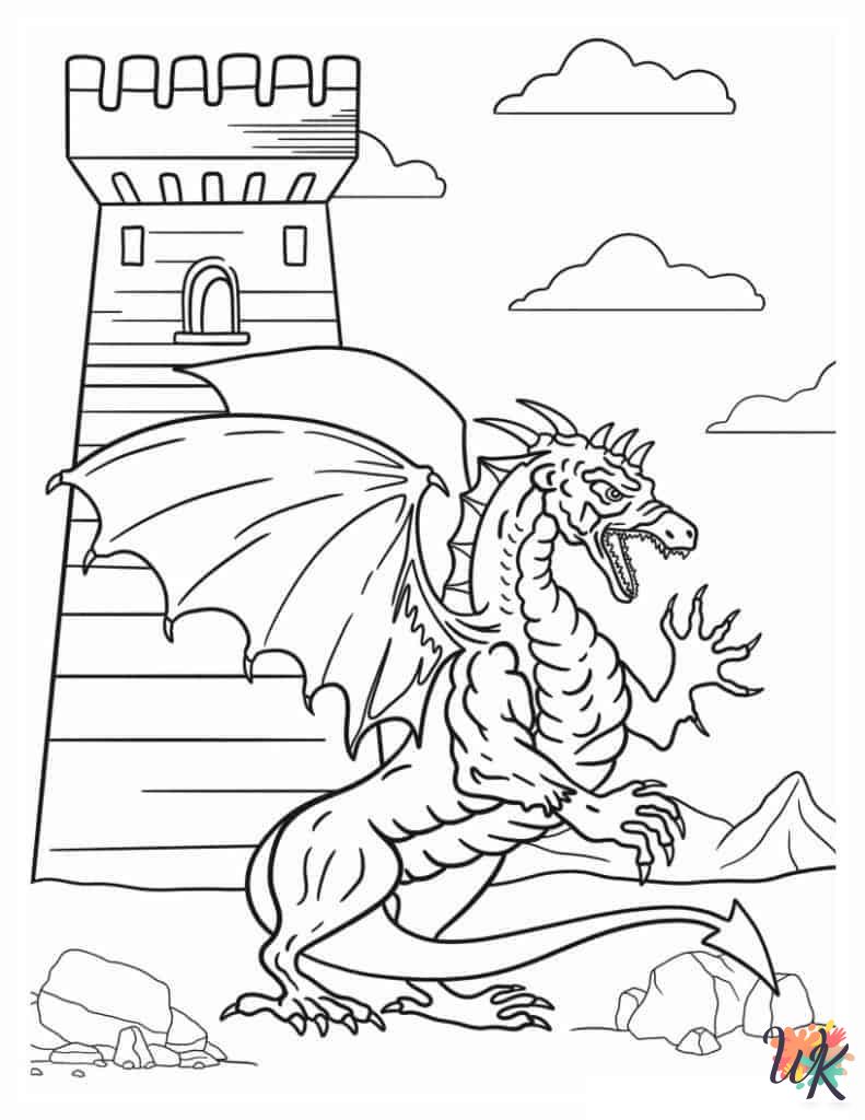 free printable Dragon coloring pages