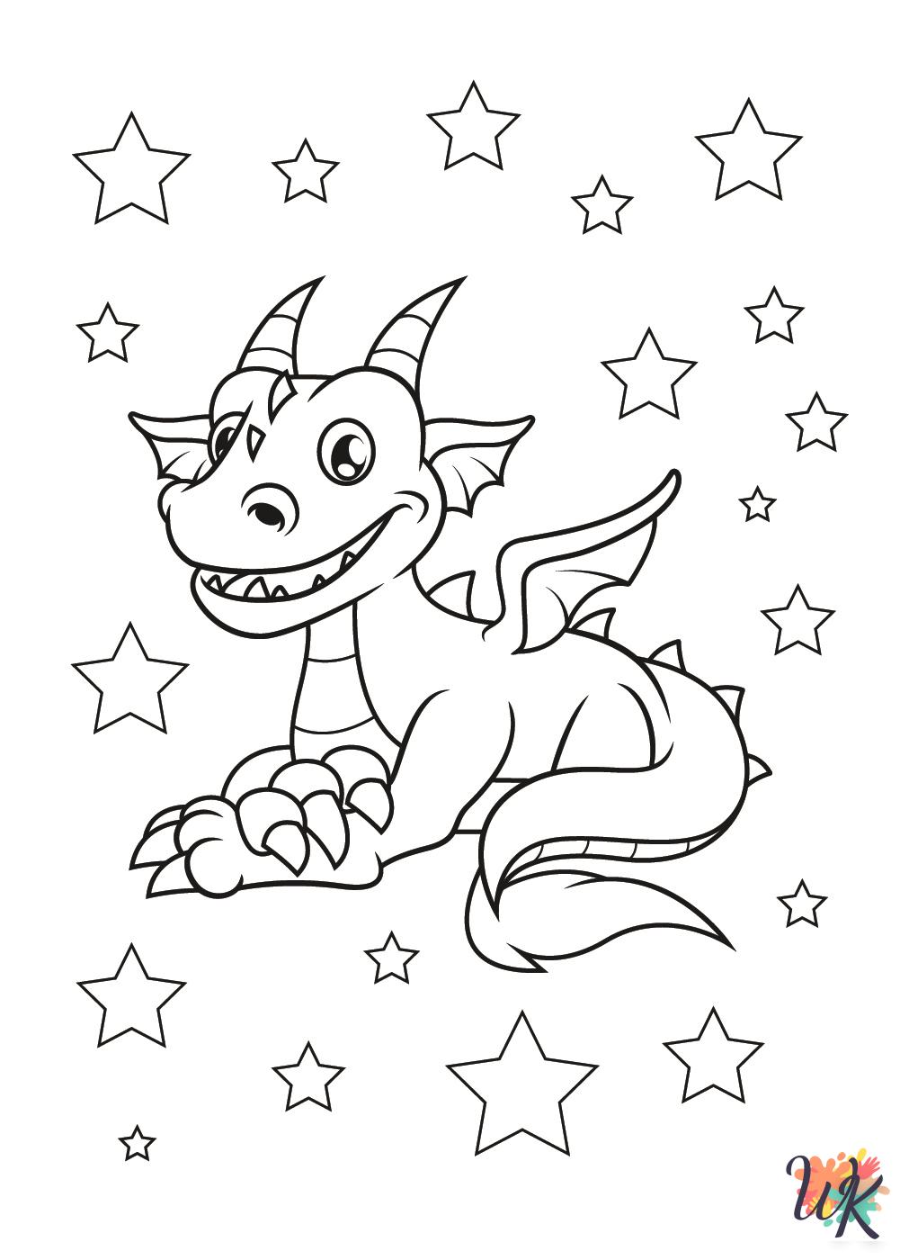free printable Dragon coloring pages for adults