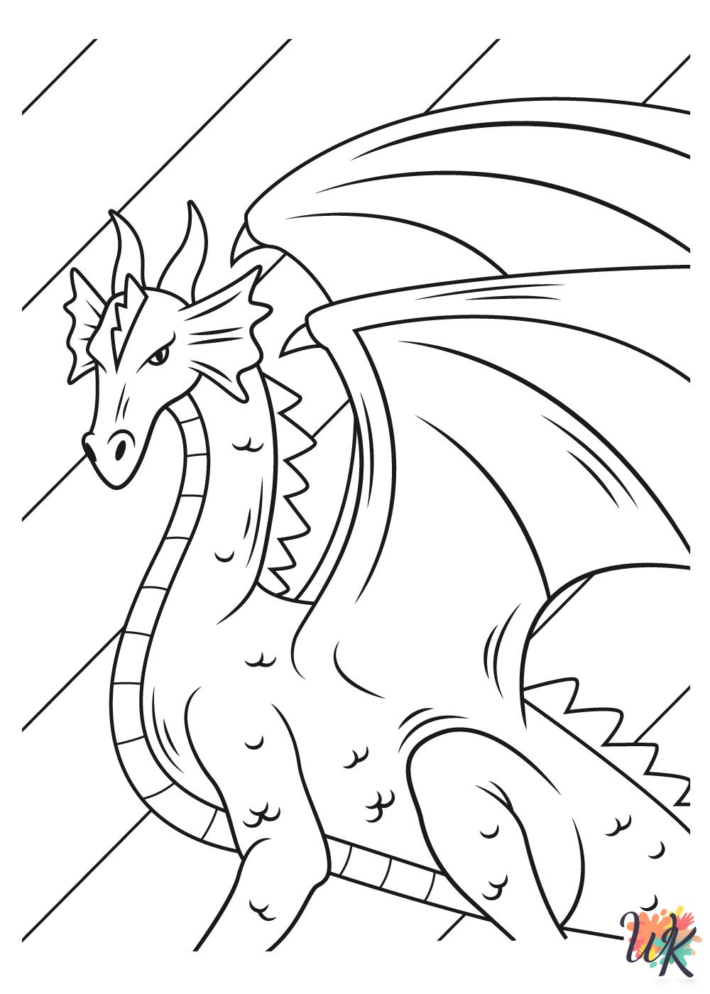 Dragon printable coloring pages 1