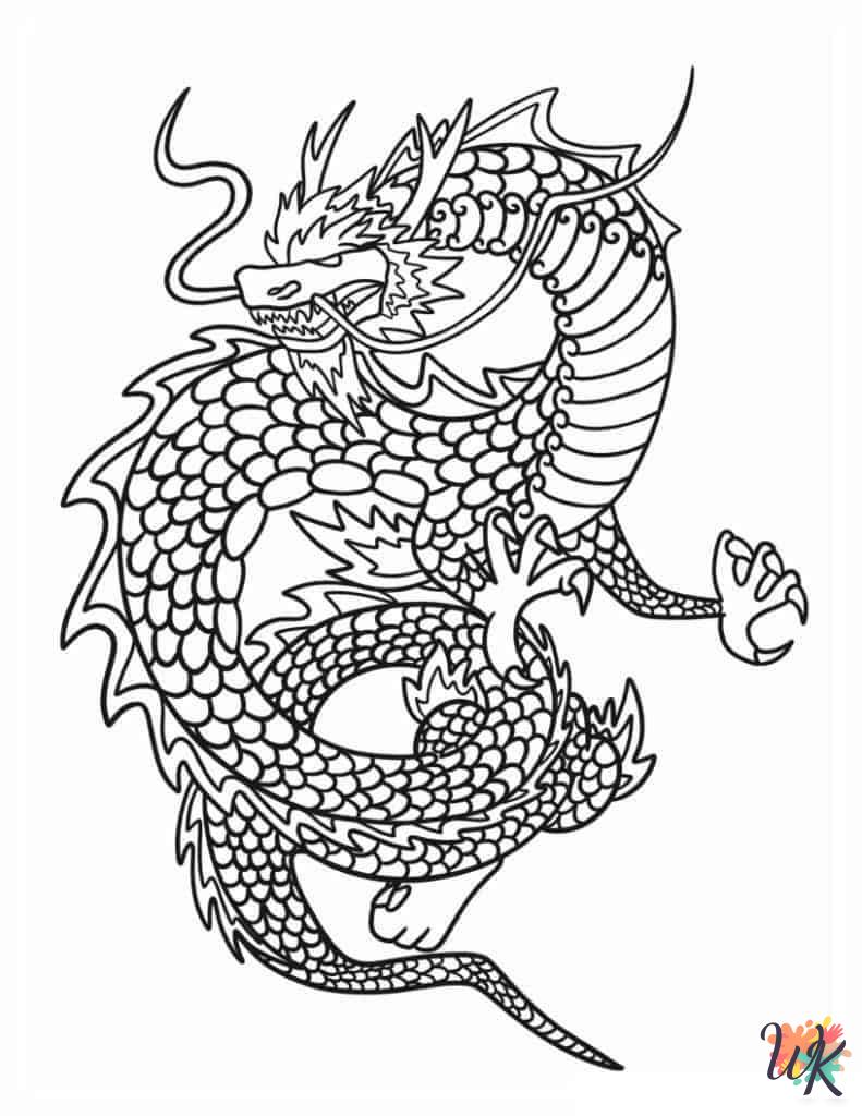 Dragon coloring book pages
