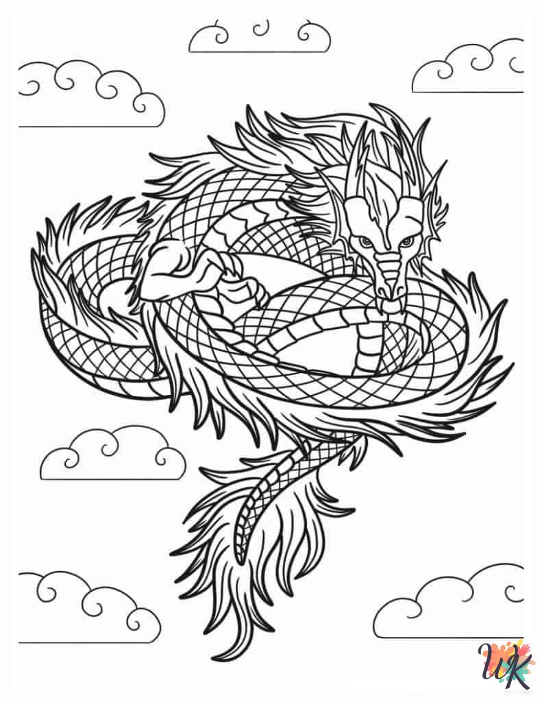 detailed Dragon coloring pages