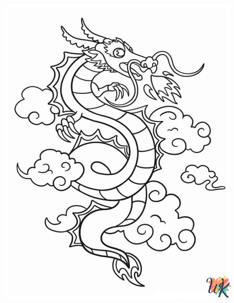 free Dragon coloring pages for adults