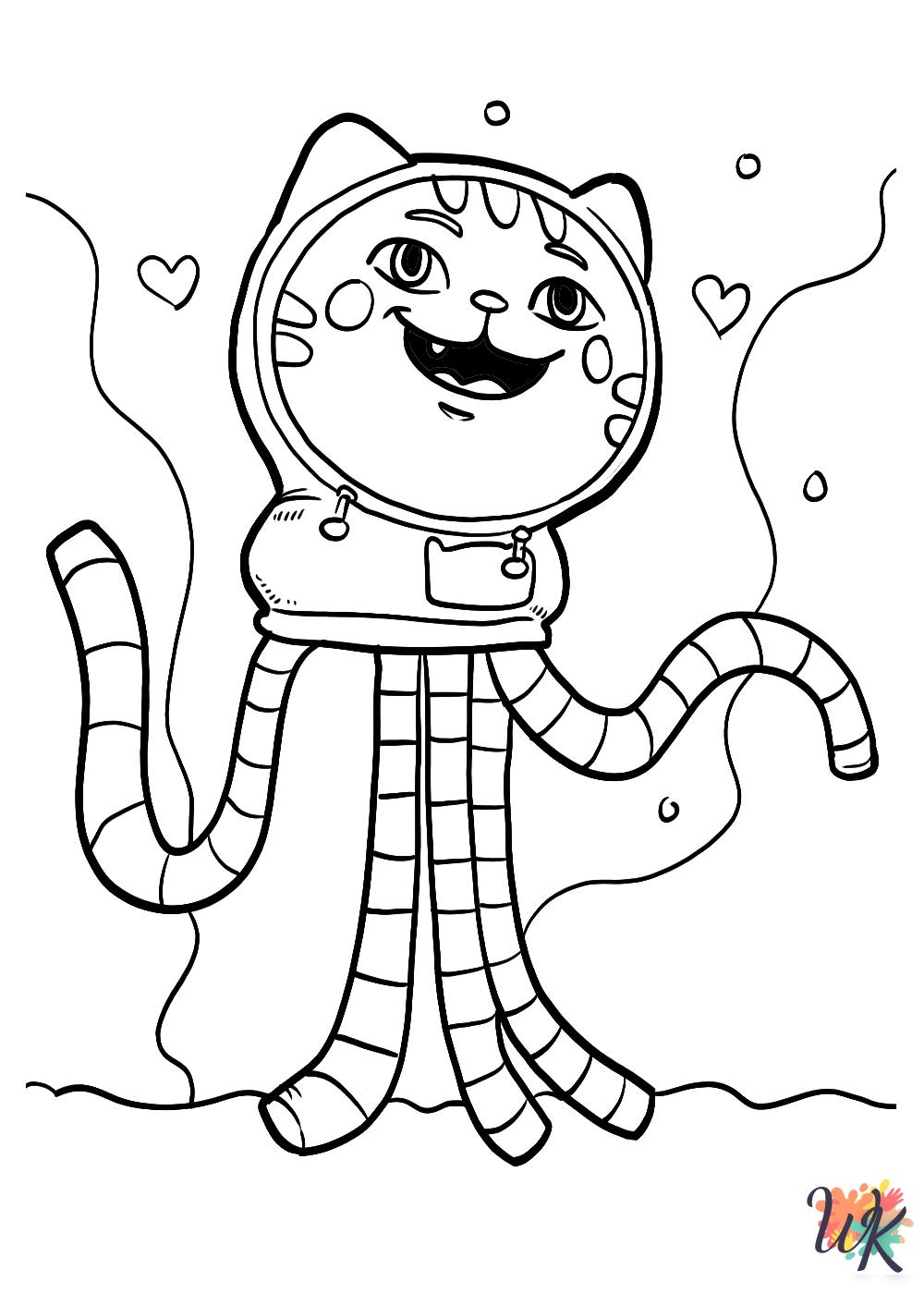 free Gabby's Dollhouse coloring pages for adults