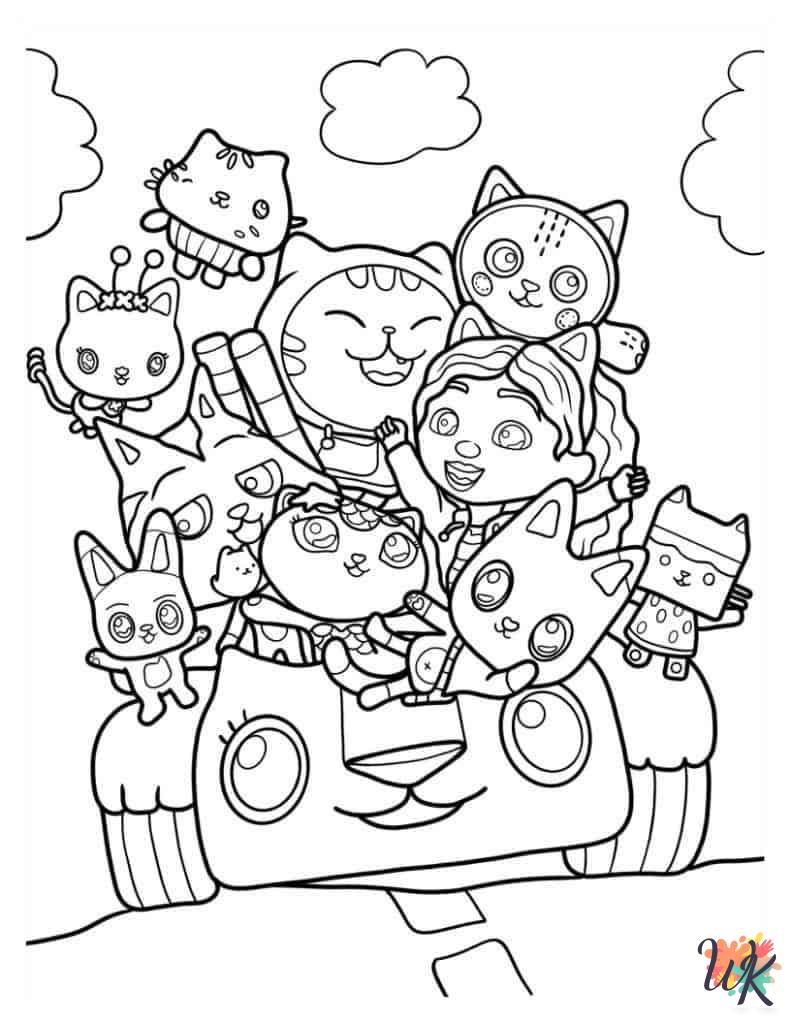 Gabby's Dollhouse coloring book pages
