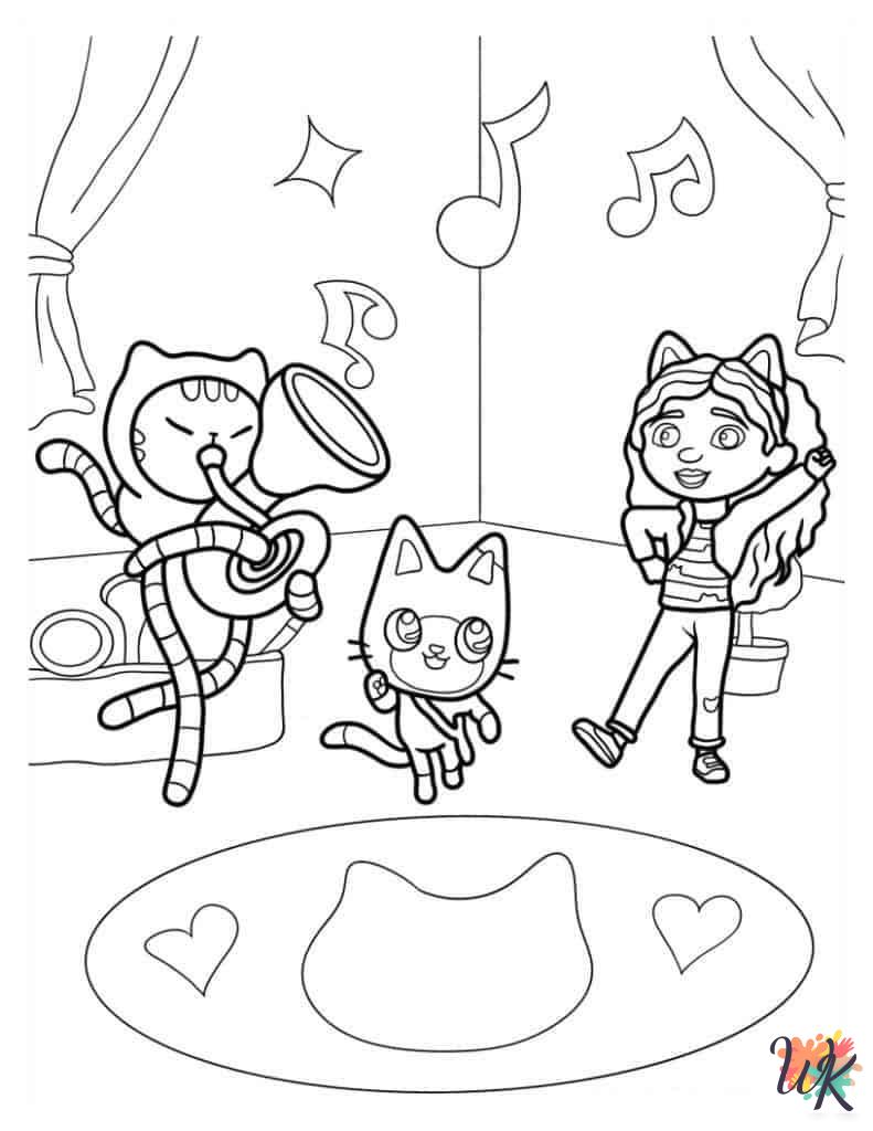 free Gabby's Dollhouse printable coloring pages