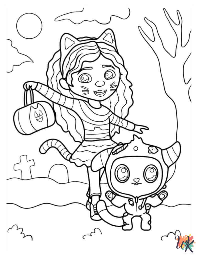 hard Gabby's Dollhouse coloring pages