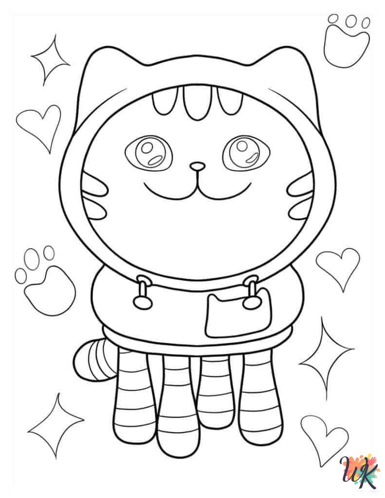easy Gabby's Dollhouse coloring pages