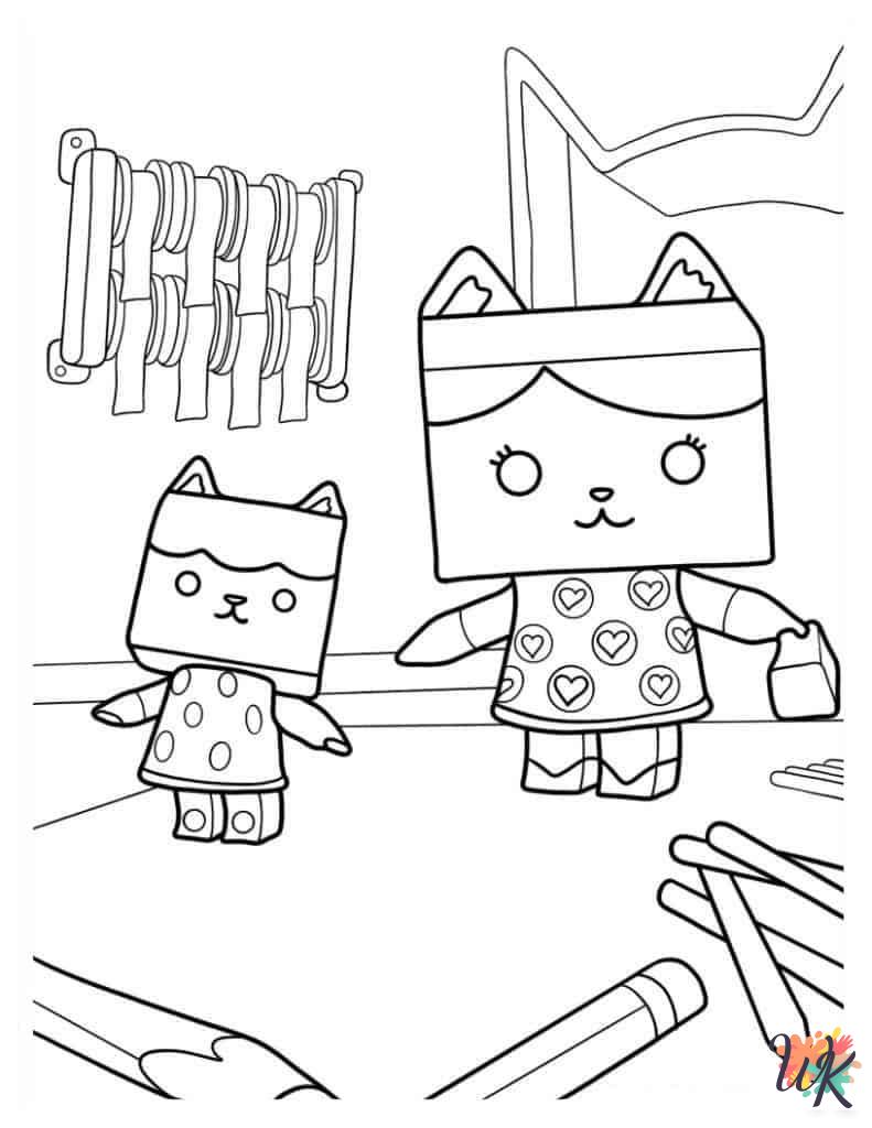 Gabby's Dollhouse themed coloring pages