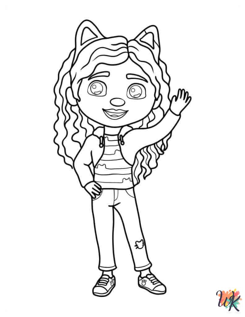free Gabby's Dollhouse coloring pages for adults