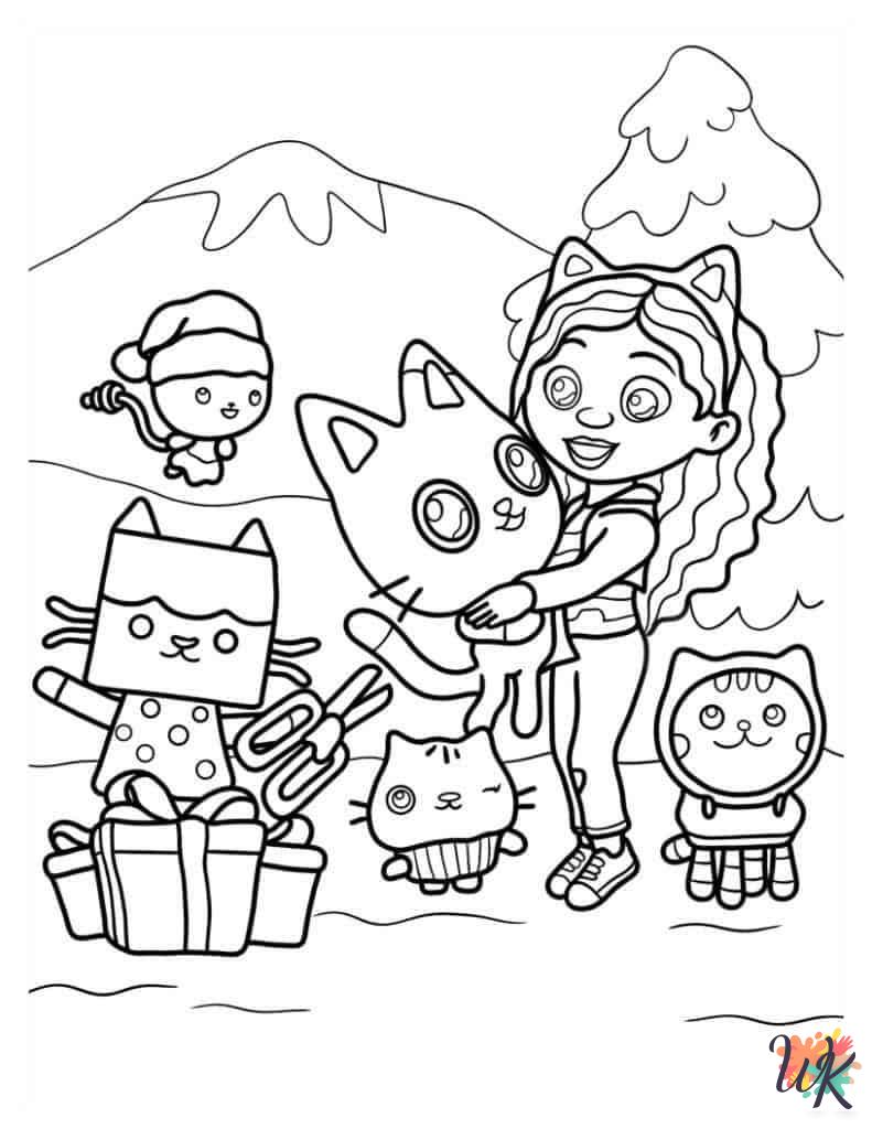 free printable Gabby's Dollhouse coloring pages for adults