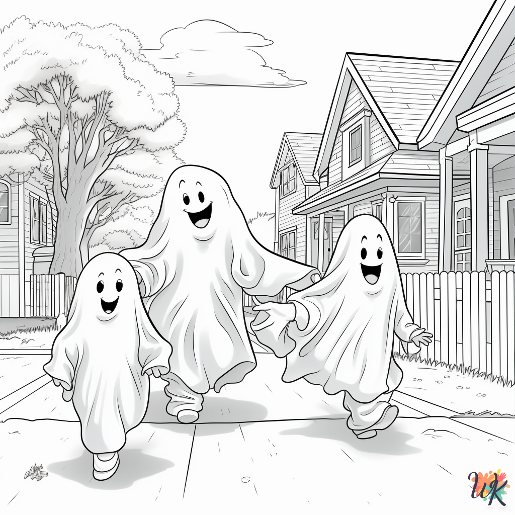 Ghost decorations coloring pages