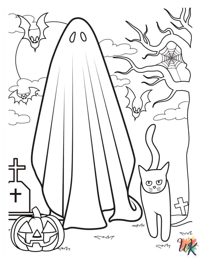 detailed Ghost coloring pages for adults