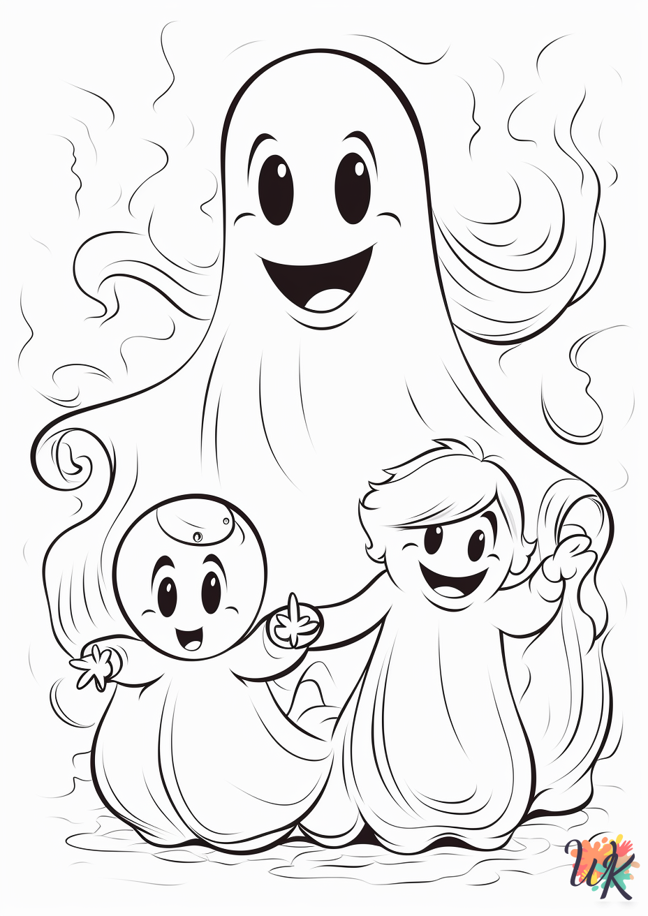 Ghost coloring pages for preschoolers