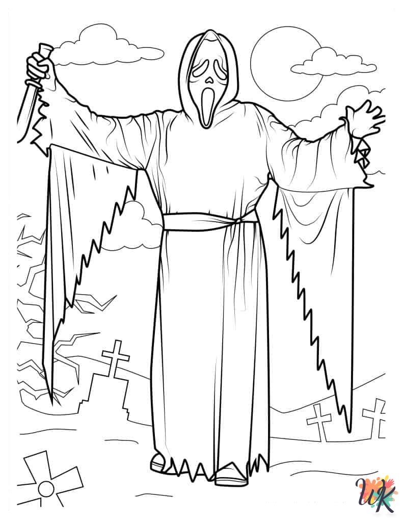 Ghost coloring pages for adults easy