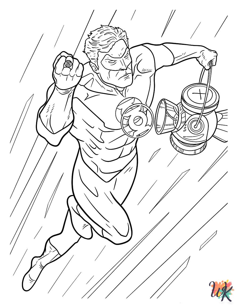 Green Lantern coloring pages for adults