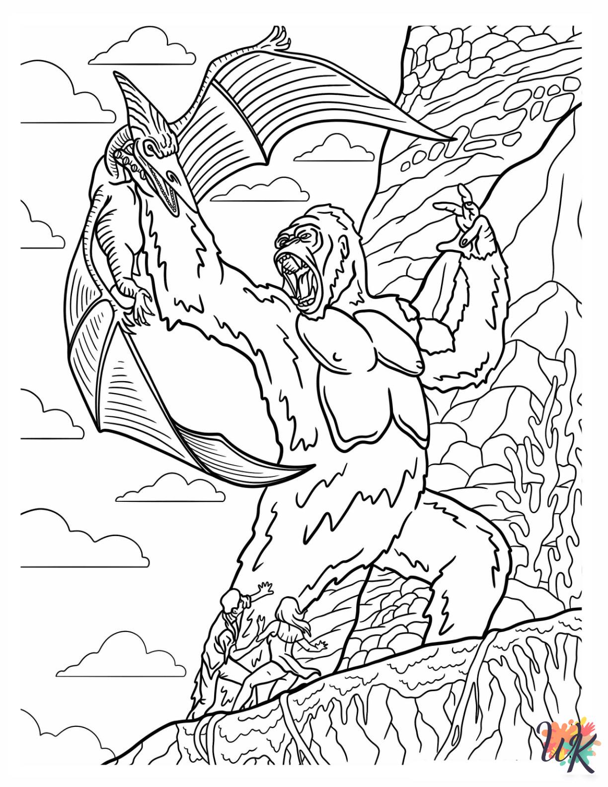 King Kong decorations coloring pages