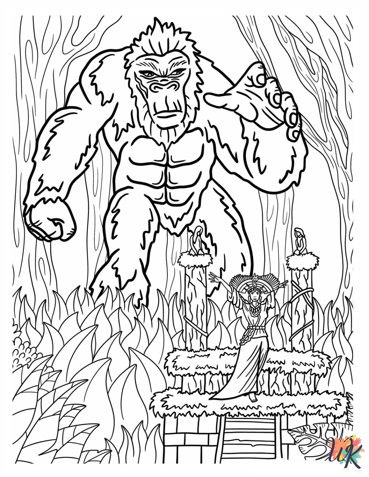 King Kong coloring pages for adults
