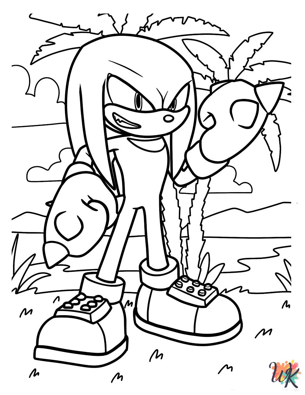 Knuckles coloring pages for preschoolers