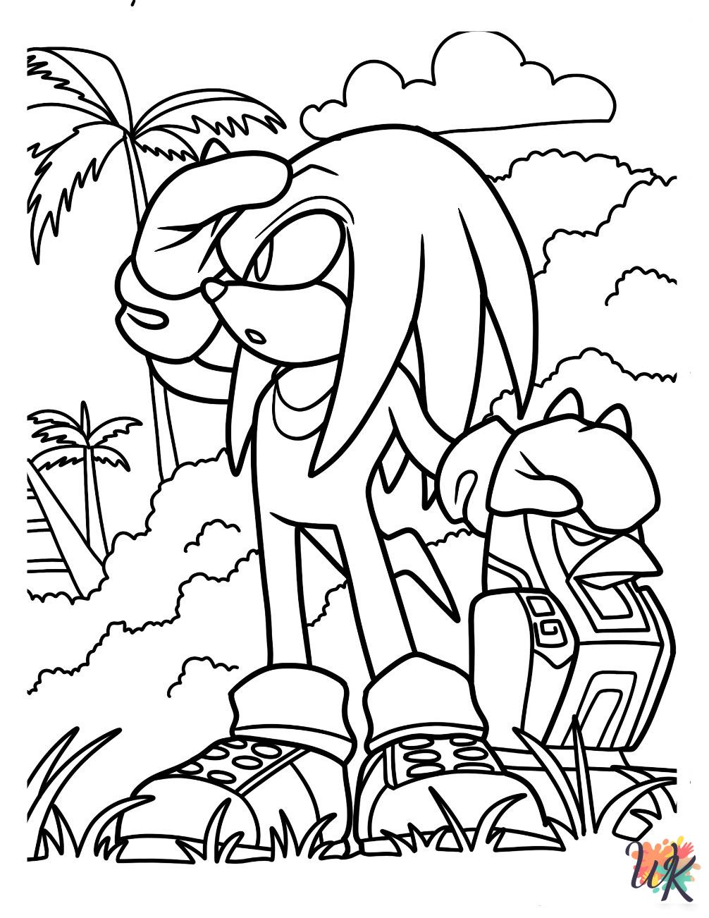 Knuckles coloring pages easy