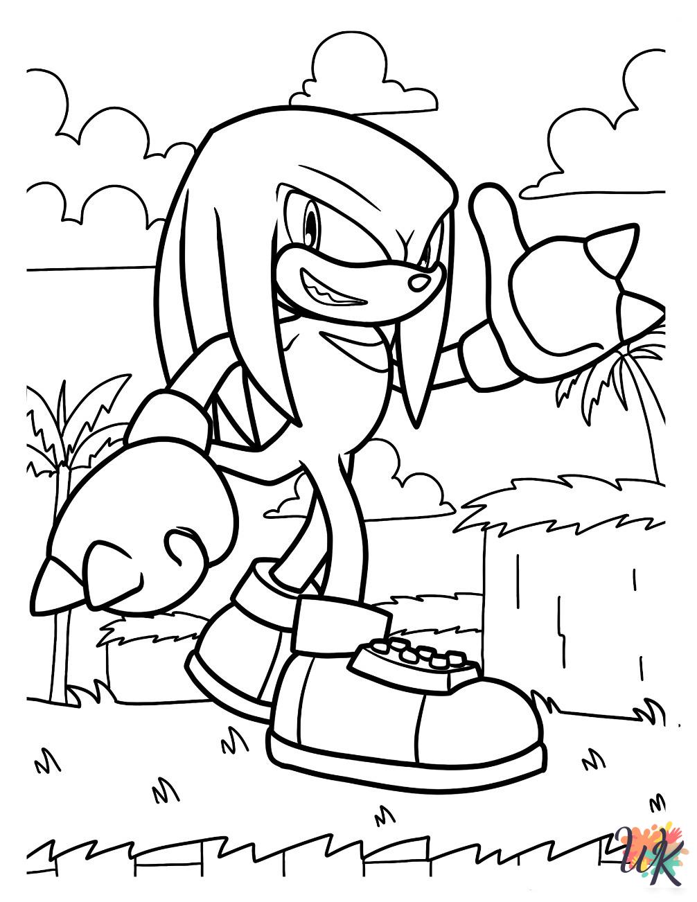 Knuckles coloring pages free printable