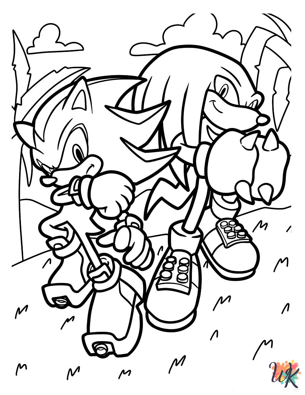 free printable Knuckles coloring pages for adults