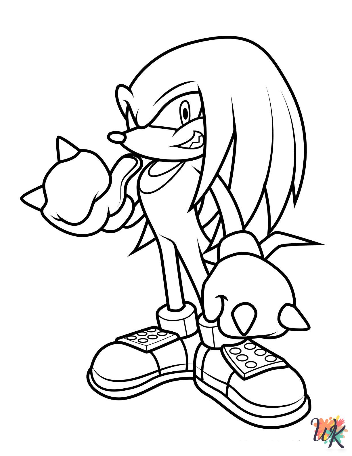 Knuckles cards coloring pages