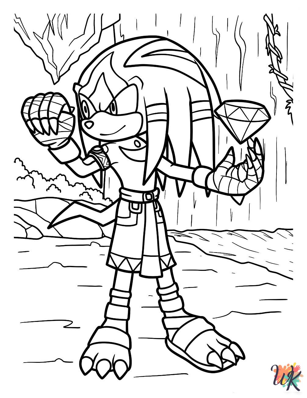 Knuckles coloring pages for preschoolers