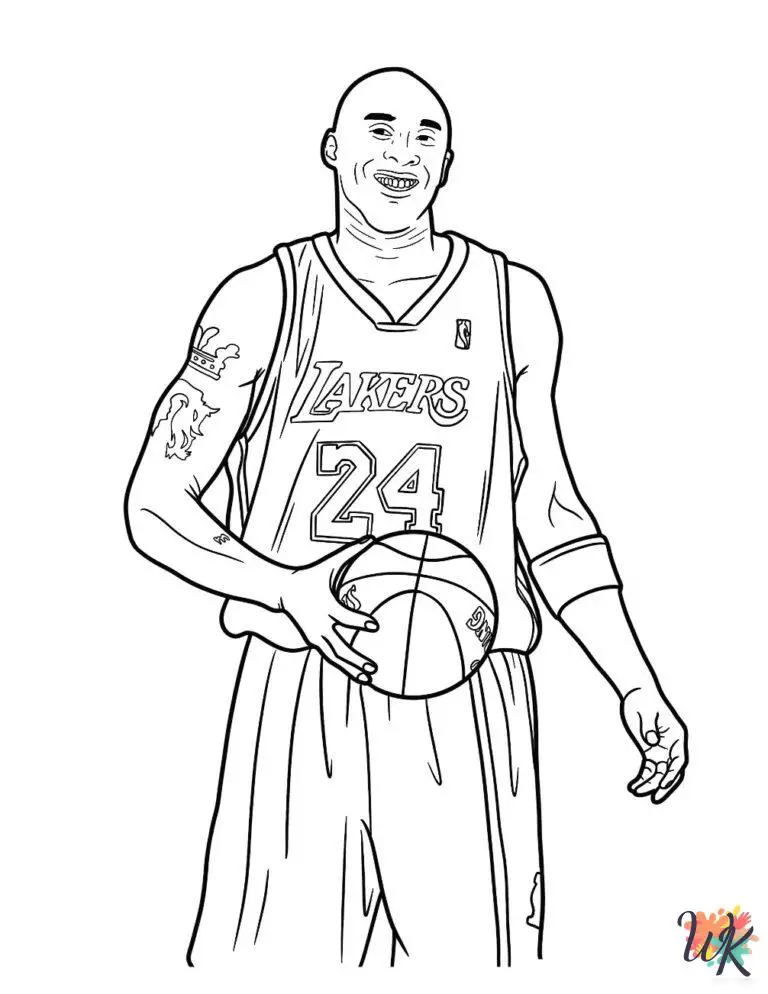 Kobe Bryant Coloring Pages for Kids - ColoringPagesWK
