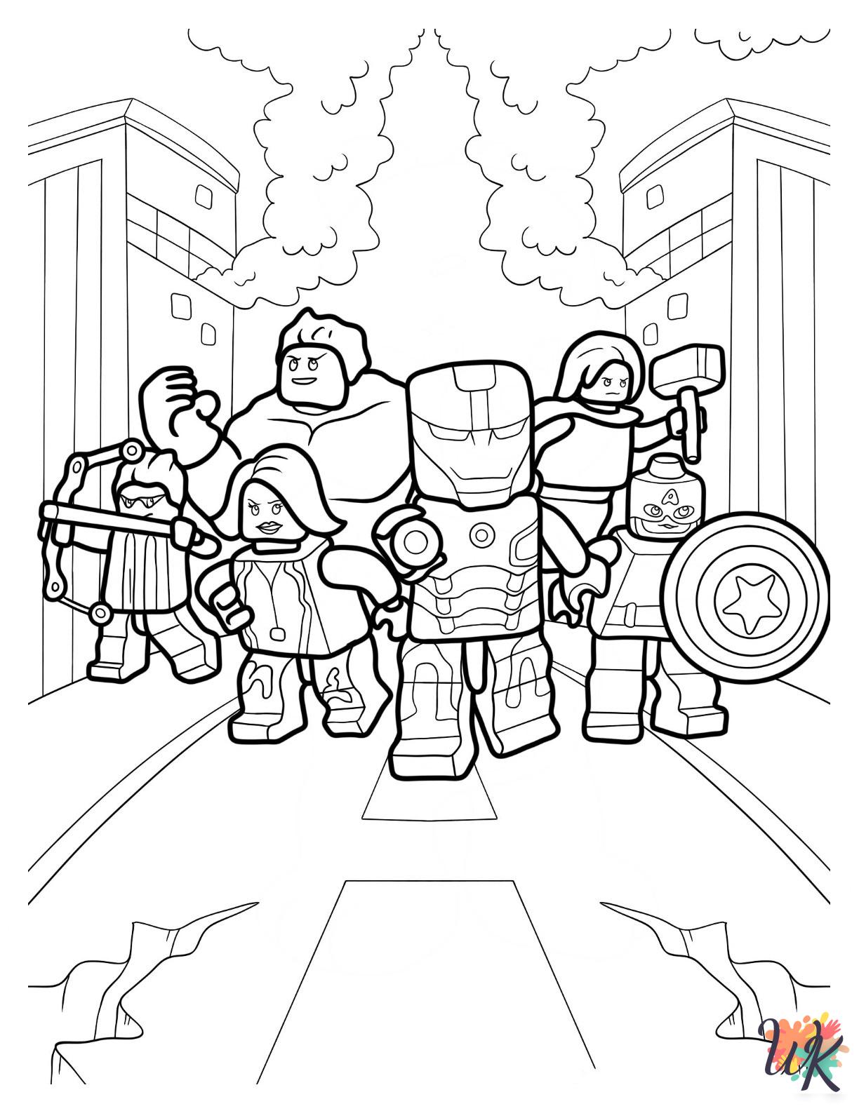 printable Lego Avengers coloring pages for adults