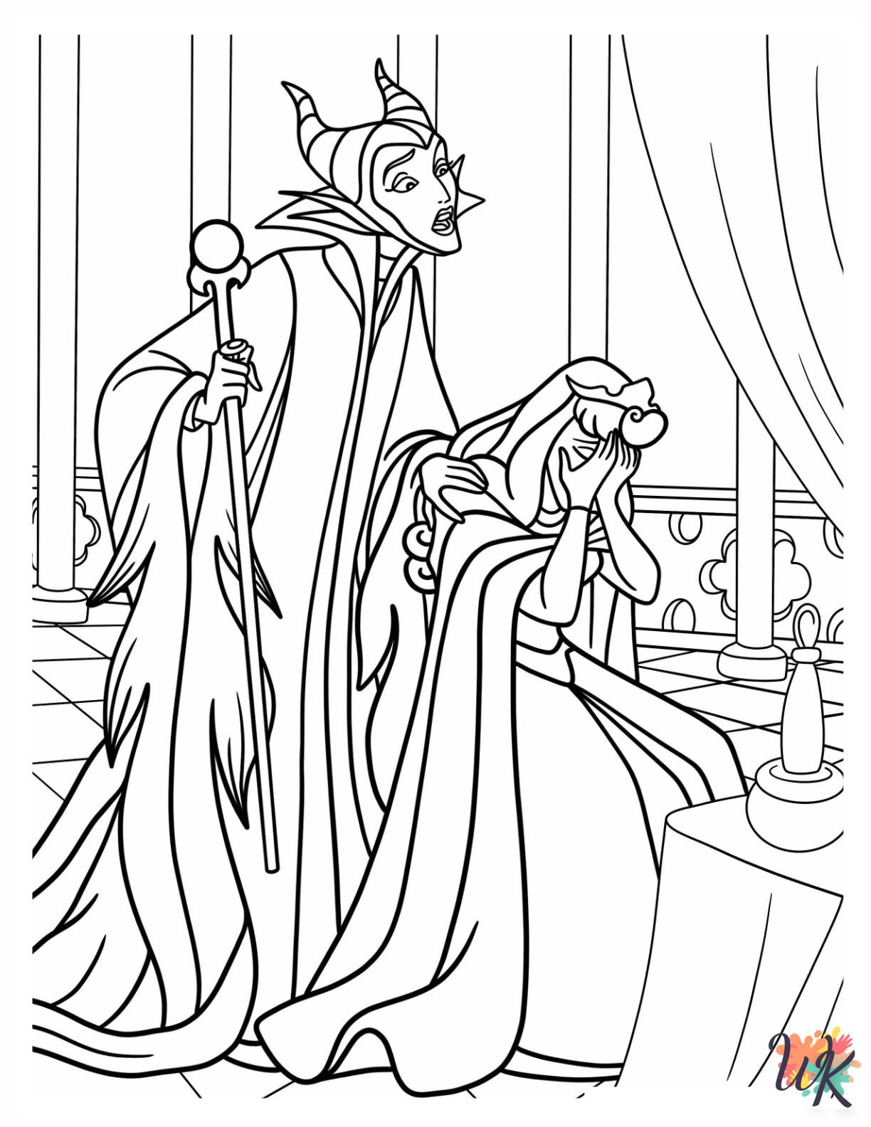 easy Maleficent coloring pages